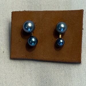 Elegant Blue Pearl Earrings